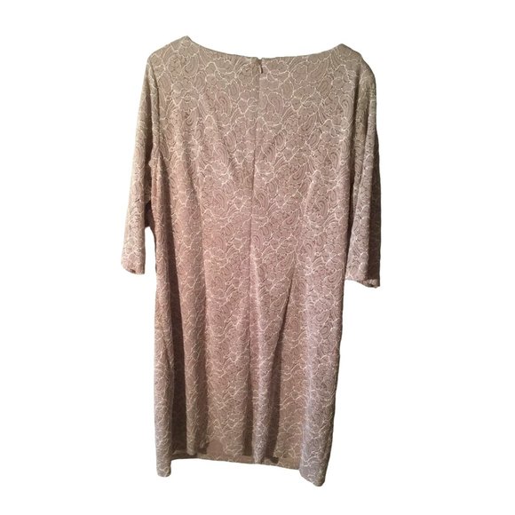 Jessica Howard Women's size 20 W NWT Party Dress Beige Tan Natural Champagne - Picture 2 of 5